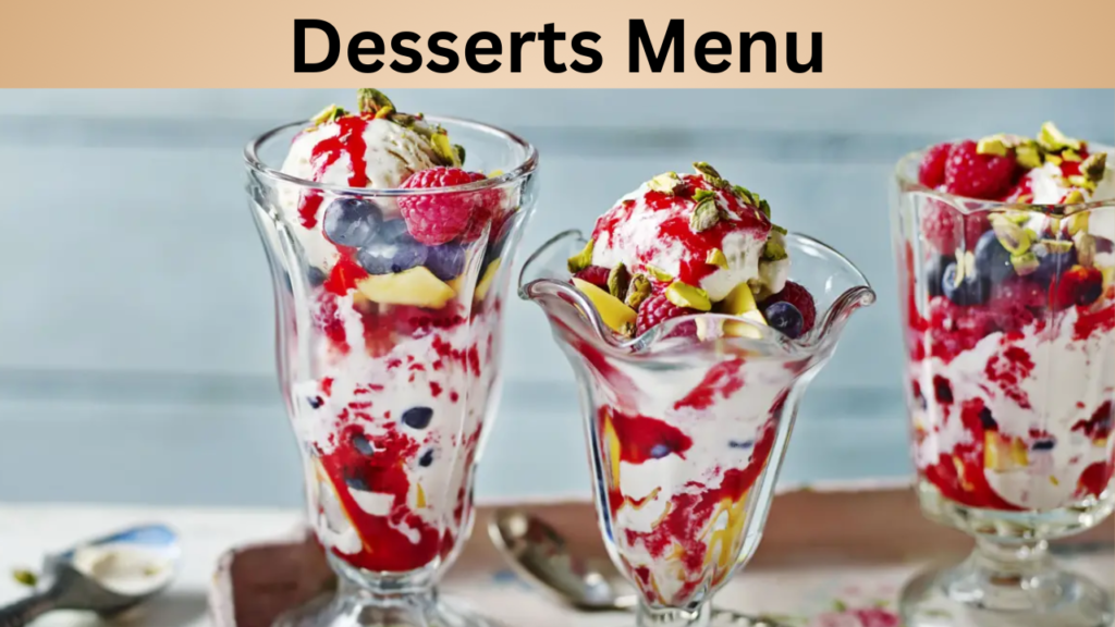 Desserts Menu