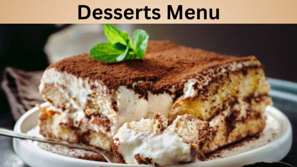 Desserts Menu