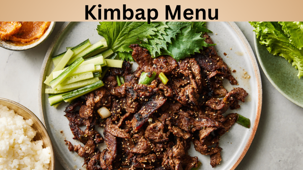 Kimbap Menu