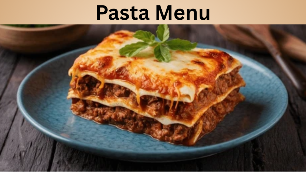 Pasta Menu