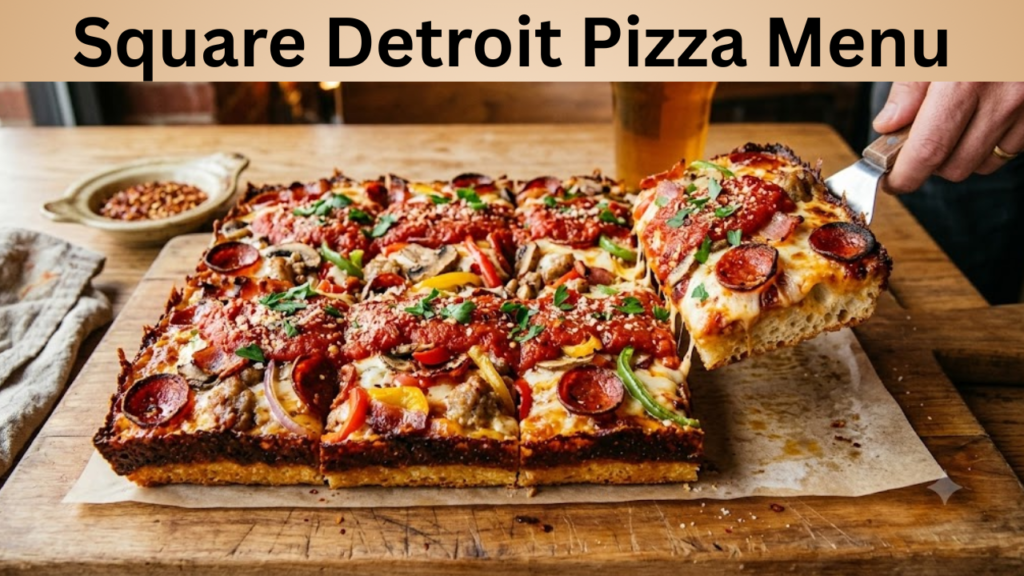 Square Detroit Pizza Menu